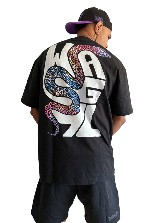 Wagyl Black Graphic Tee